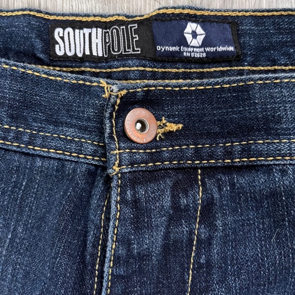 Southpole Y2K Wide Leg Baggy Jeans dark wash Men's Size 38 - Picture 4 of 9